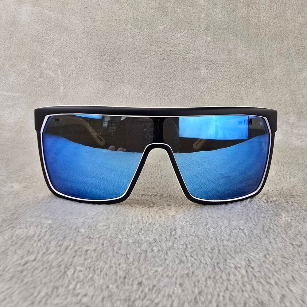 Spy+ Optic Flynn Black Whitewall Frame Sunglasses Blue Lens 134 00-140